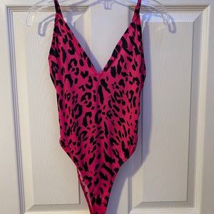 Forever 21 Pink Leopard Print Bodysuit